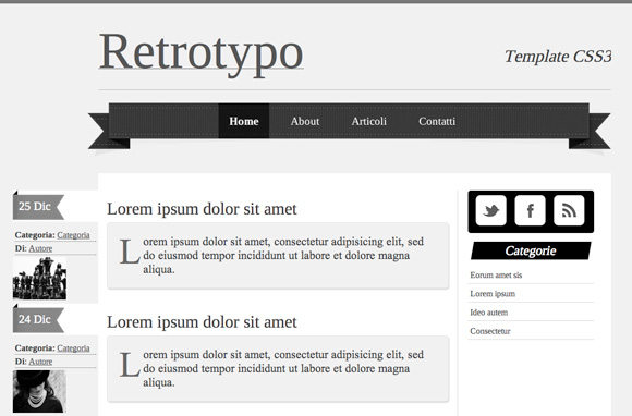 Retrotypo: template CSS3